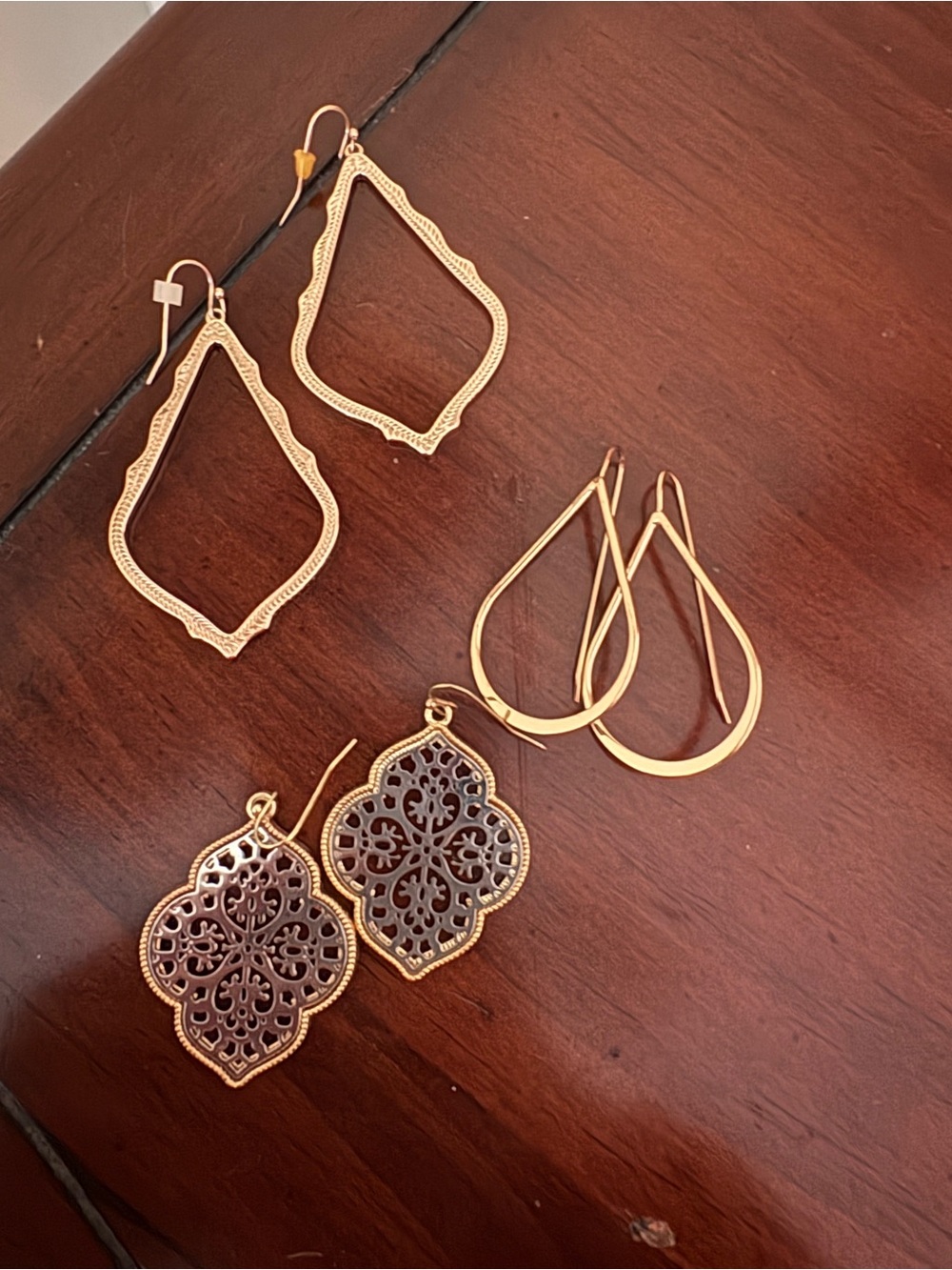 Gold-Tone Women's Filigree & Teardrop Earring Set